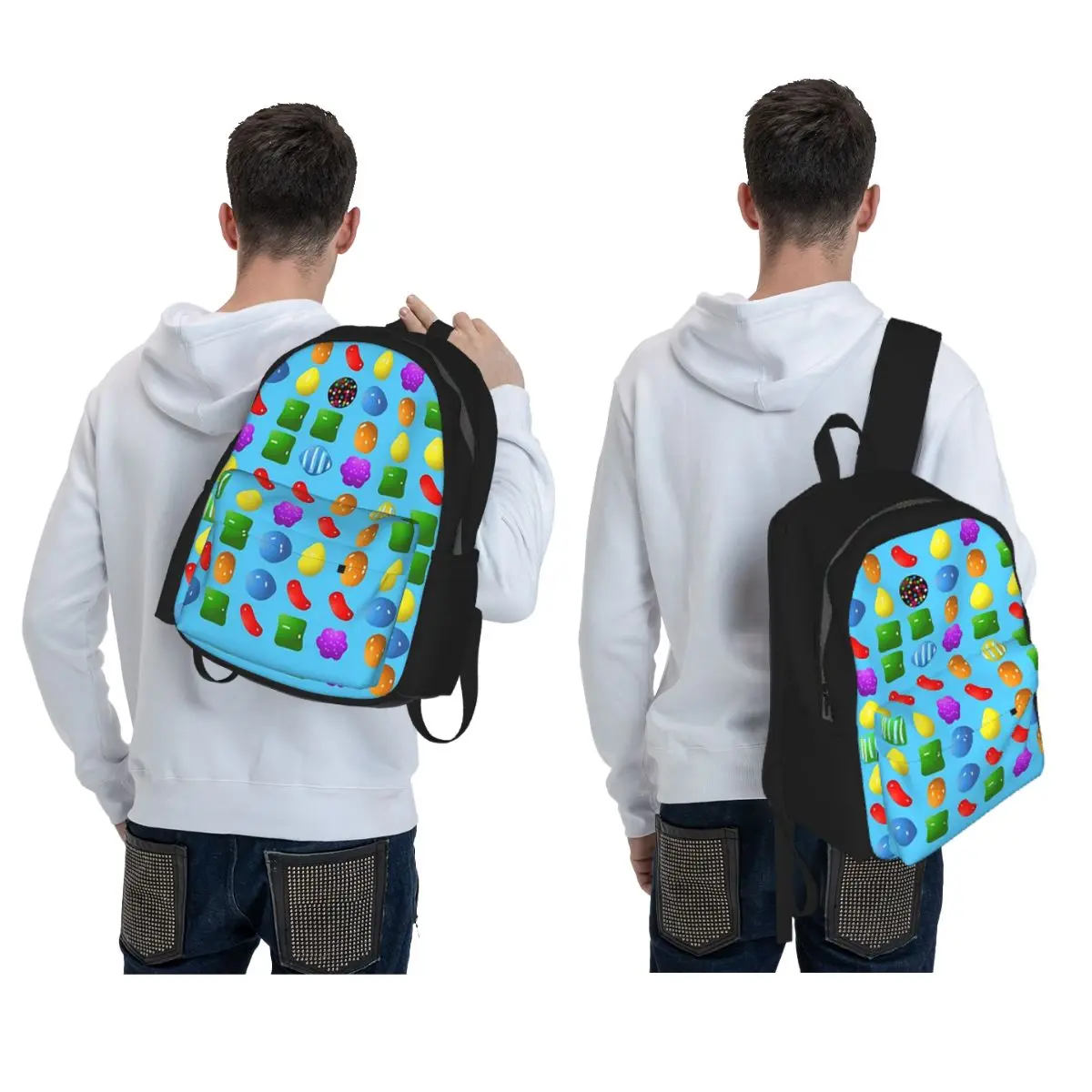 All New Candy Crush Saga Backpack Student BookBag Children School Bag Laptop Shoulder Bags for Men Women