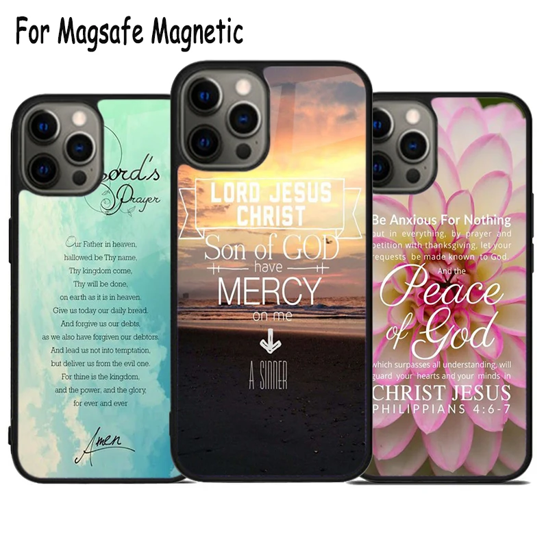 العالم المسيحية الصلاة تهمة قضية الهاتف آيفون 17 الهواء 15 16 16e 14 13 11 12 برو ماكس زائد Magsafe غطاء المصد المغناطيسي #1