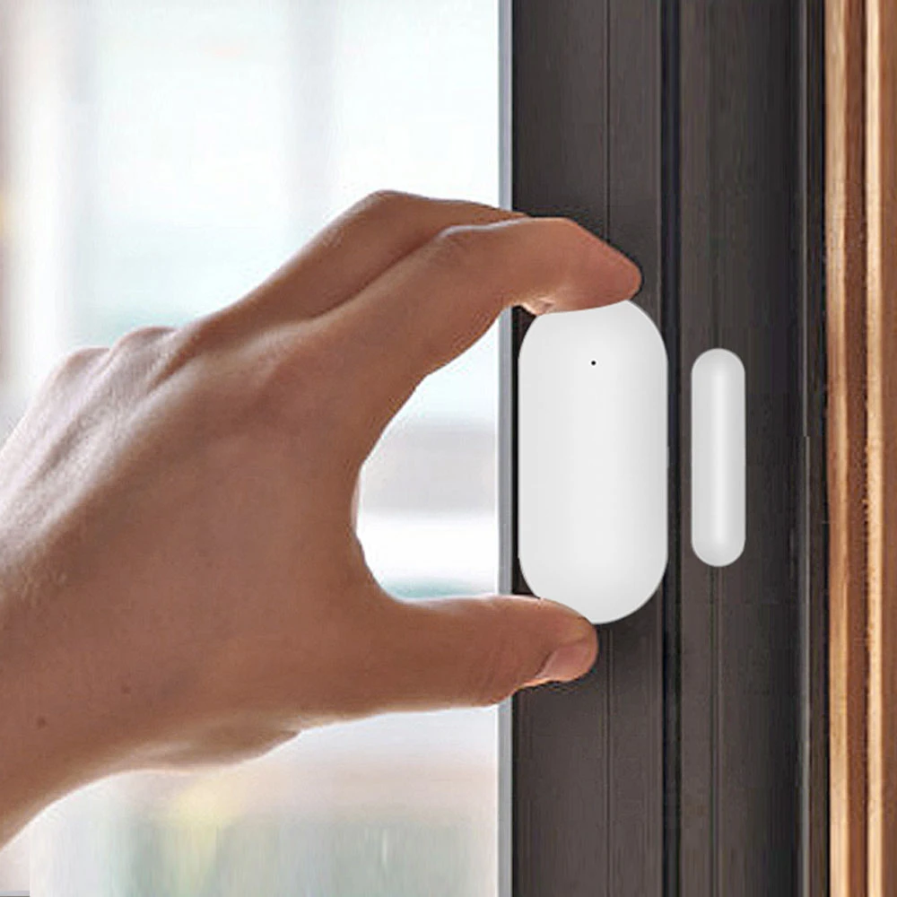 Wireless Magnetic Sensor Window Door Sensor for All RF 433MHz Home Alarm Security Smart Gap Sensor to Detect Open Door　TUYA