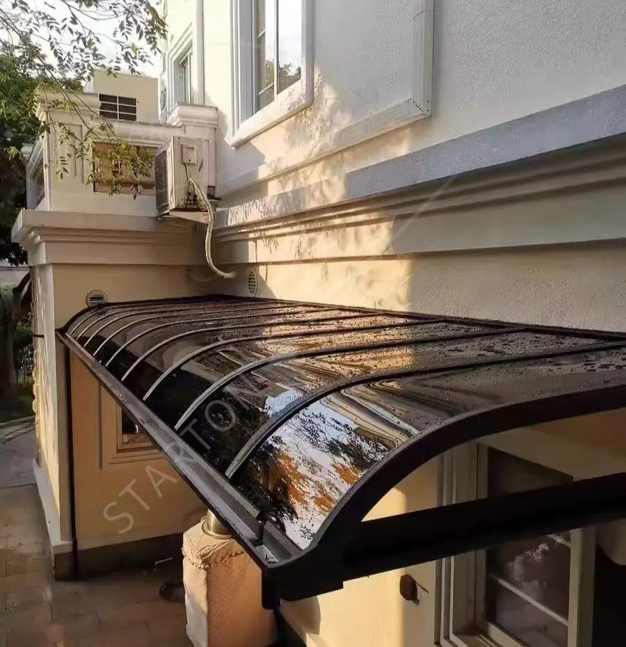Custom Size Polycarbonate Roof Awning – Durable Aluminum Carport Shelter for Cars and Motorbikes Door Canopy Covers