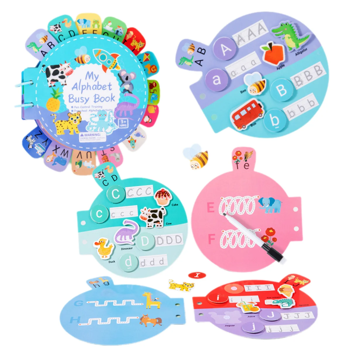 

Тихая книга Монтессори для детей, головоломка, распознавание слов, раннее образование, просветительские наклейки, игрушечная книга, детское обучение, развлечение