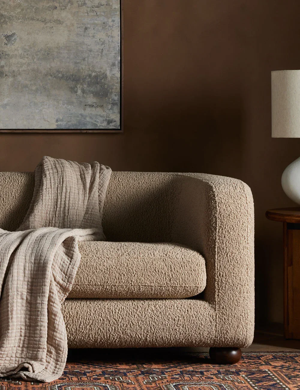 المبيعات الساخنة 4-Sitzer Samt-Villa-sofa Wohnzimmer Heimmöbel Lounge Massivholzsofa-Boden Armsofade-Sets #3