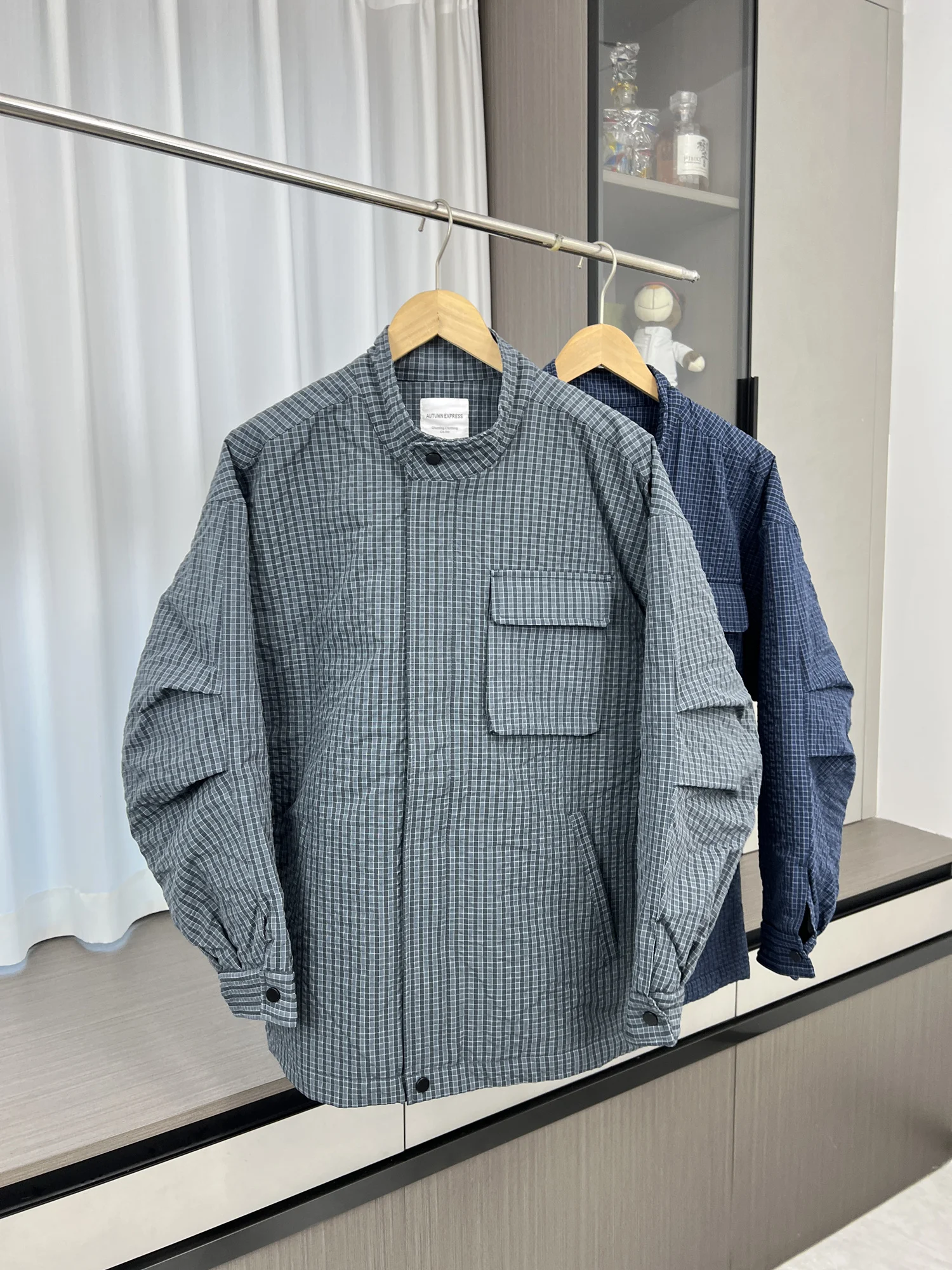 

Мужская хлопковая куртка Menui в стиле ретро, свободного кроя, в клетку, с воротником-стойкой, теплая, повседневная, с длинными рукавами, молодежная, модная, зимняя верхняя одежда