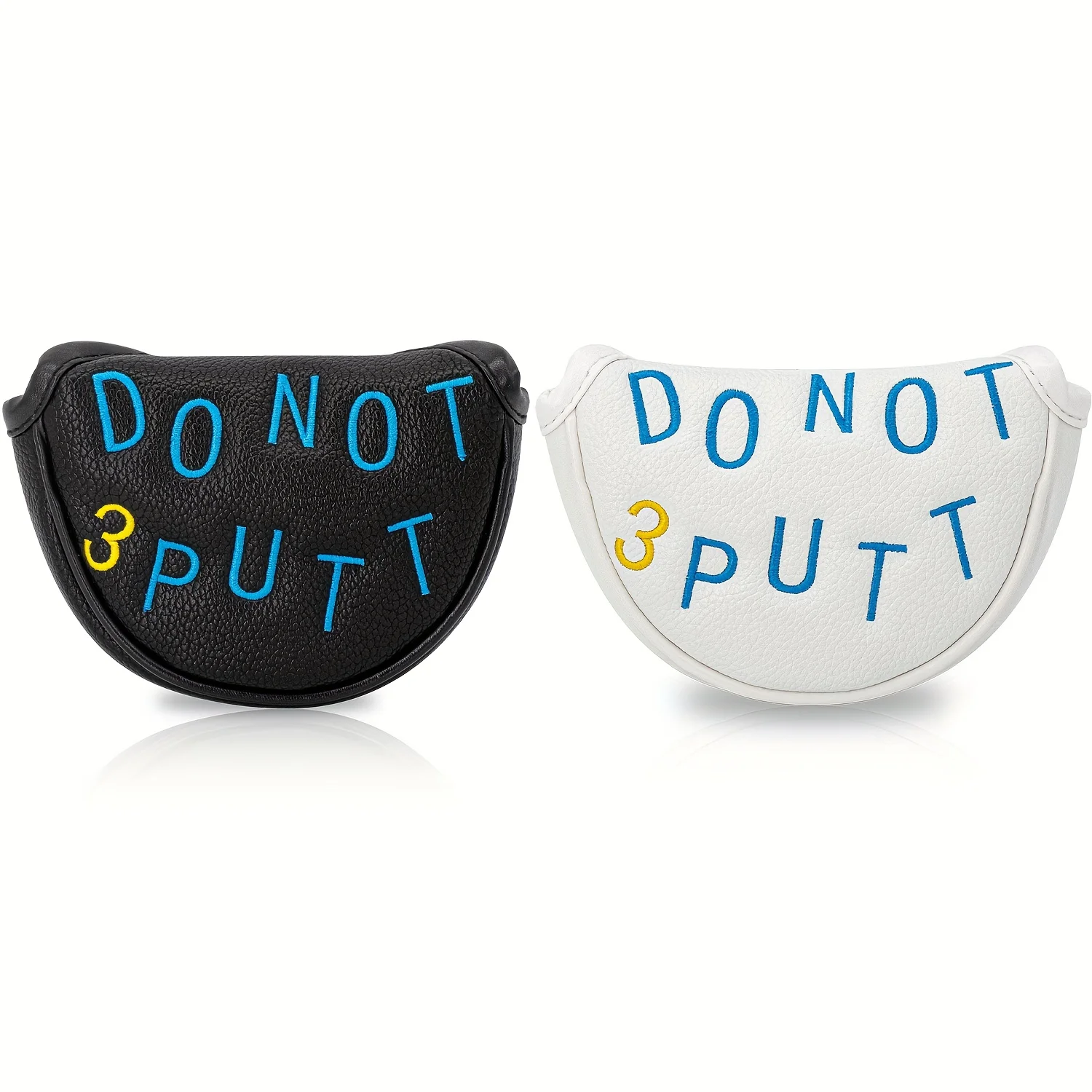 capa-protetora-minimalista-e-elegante-para-cabeca-de-putter-de-golfe-equipamento-protetor-sintetico-duravel-com-design-'don't-putt'-branco-e-preto
