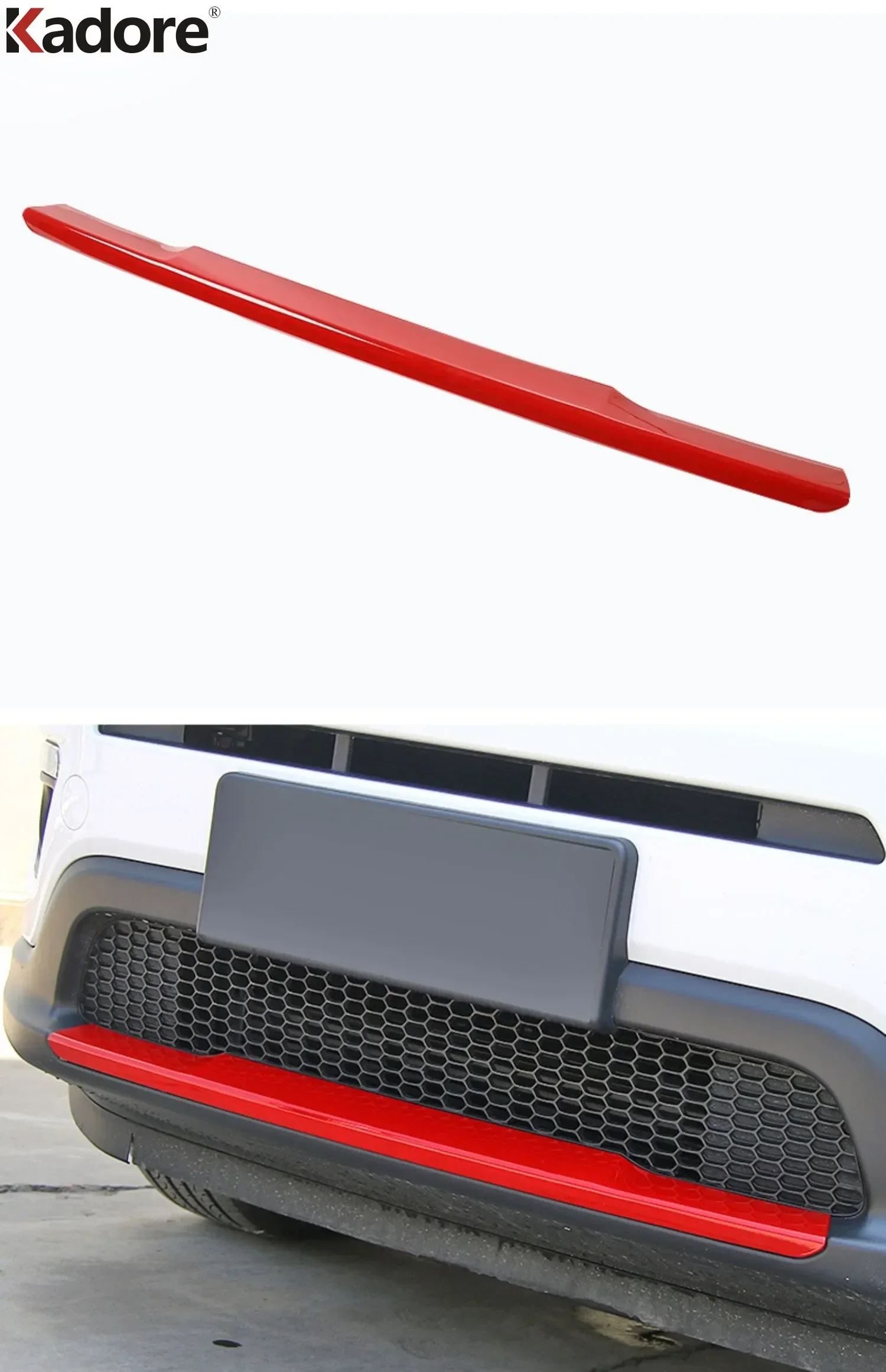 For Jeep Compass 2017 2018 2019 2020 2021 Chrome Front Bottom Bumper Cover Trim Lower Grille Moudling Strip Car Accessories