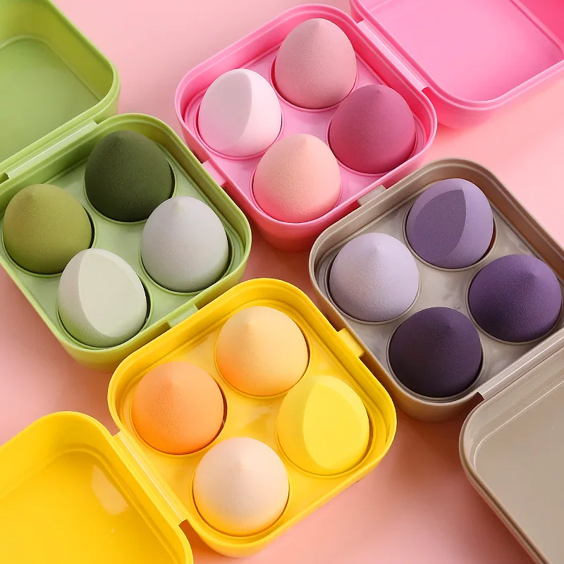 

4-Piece Set of Multi-Use Makeup Sponges – For Foundation, Cream & Liquid Cosmetics, Dual Dry & Wet Application Beauty Blenders
