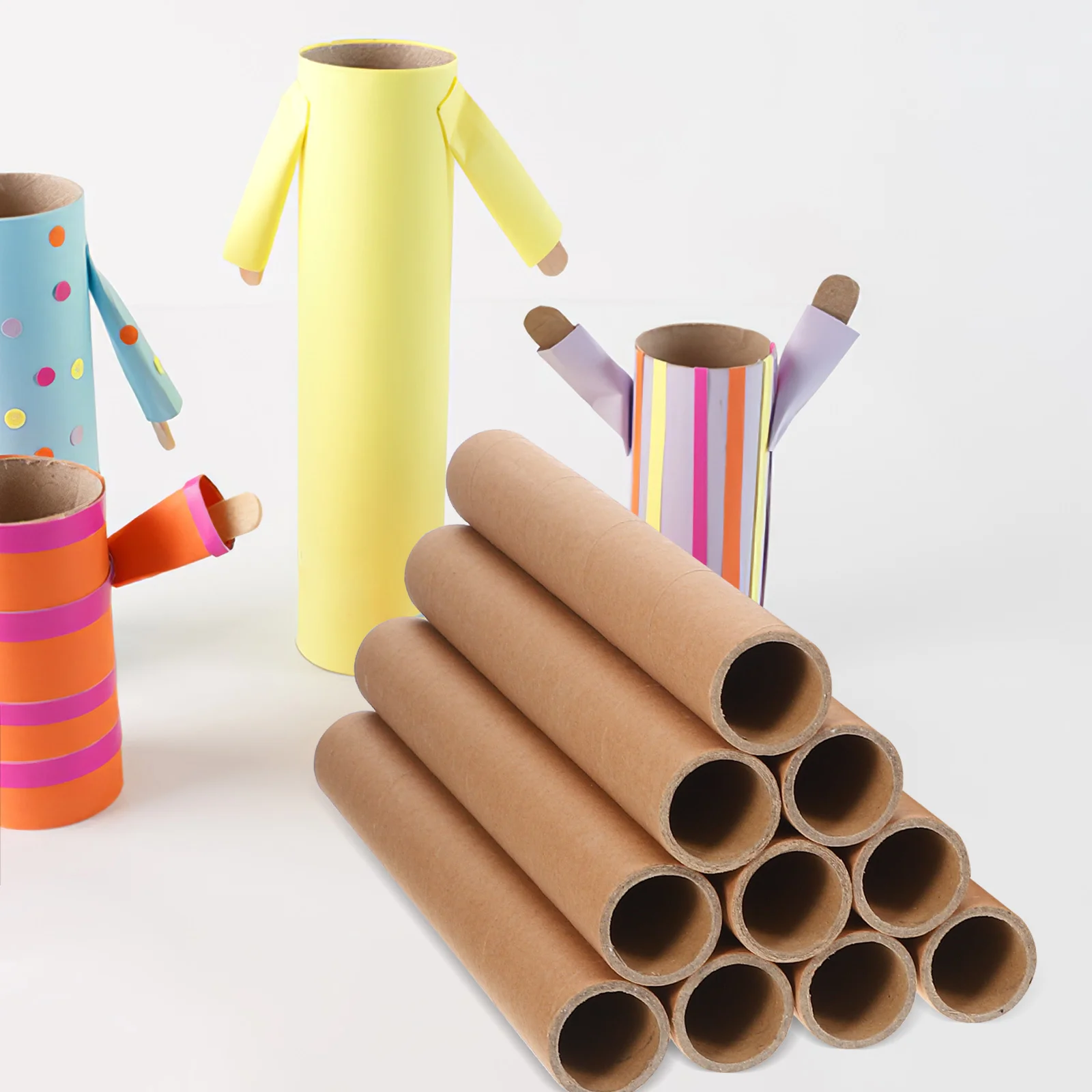 

20Pcs Round Kraft Paper Tubes Mailing Tubes for Poster Storage Document Shipping and Craft Packaging Cardboard Cylinder