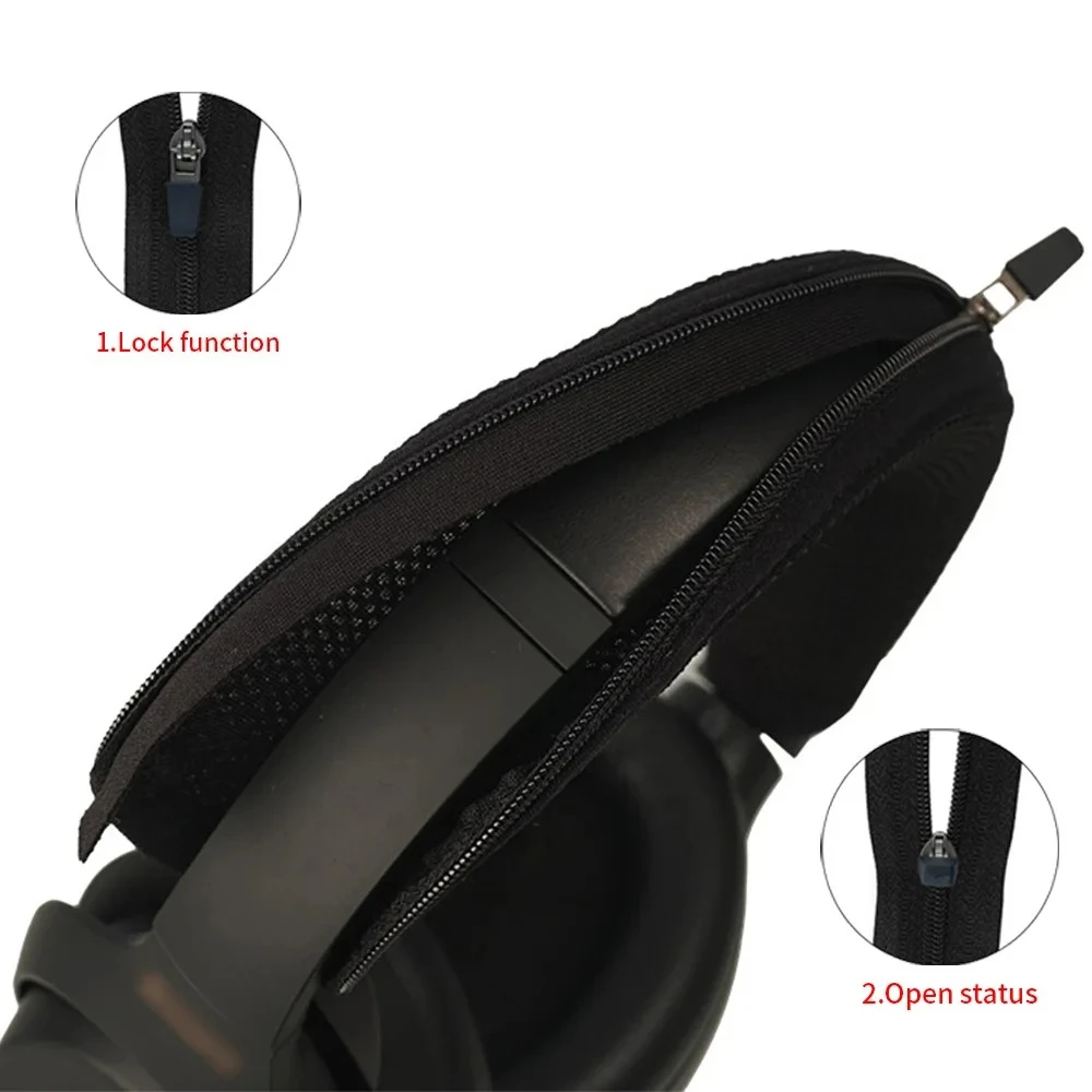 YAYINCC Qualitäts-Kopfhörer-Kopfbügel-Abdeckung für JBL TUNE770NC Kopfhörer, Reißverschluss-Strickstoff-Kopfbügel-Schutzhülle – Detail 1