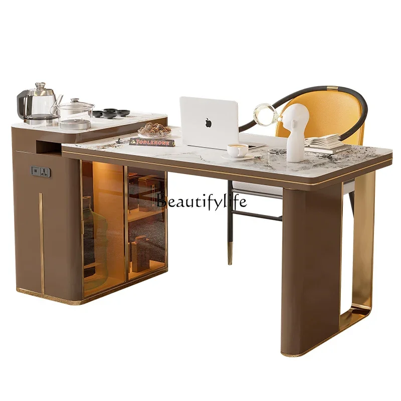 

FG40-*Light luxury rock slab tea table small apartment household island tea table and chair combination