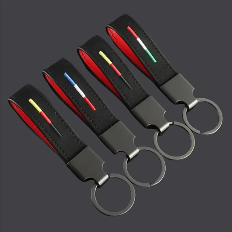 Germany Italy France Flag Keyrings Suede Car Alloy Keychain Styling Auto Accessories Men Key Chain Rings Gifts Hangings