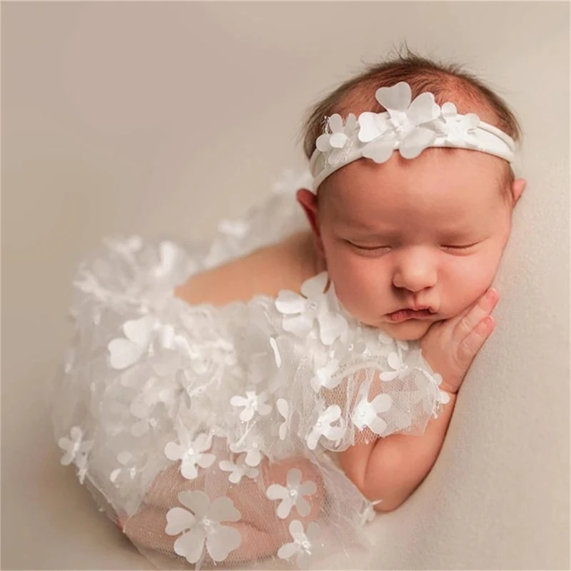 L5YF Newborn Baby Girl Lace Romper Photography Props Photo Lace Bodysuit Outfit