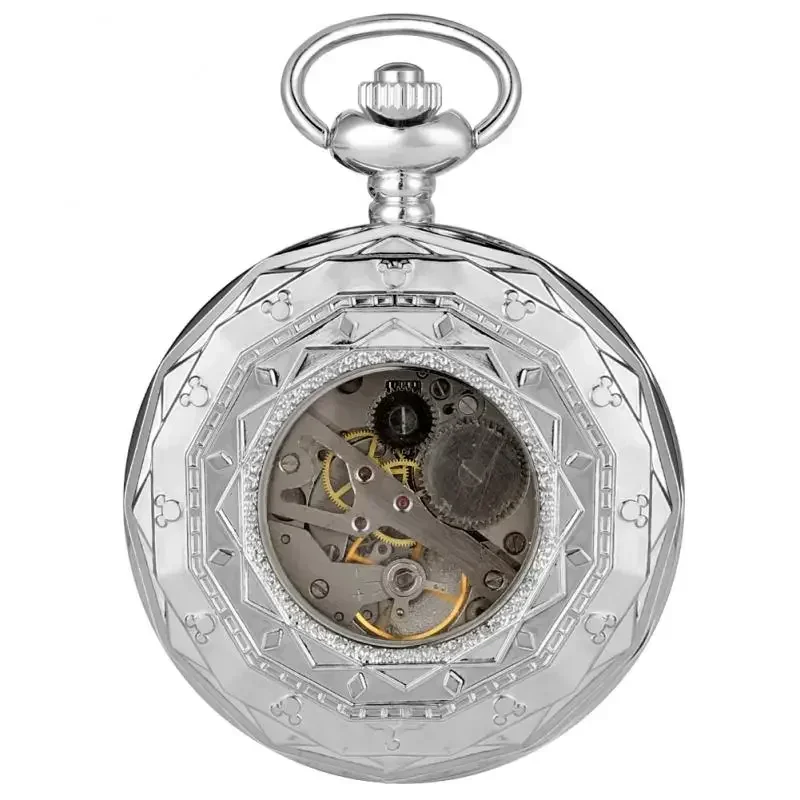Classic Hand Winding Mechanical Pocket Watch Classic Open Face Clock Pendant Chain For Men Ladies Relogio De Bolso Gift