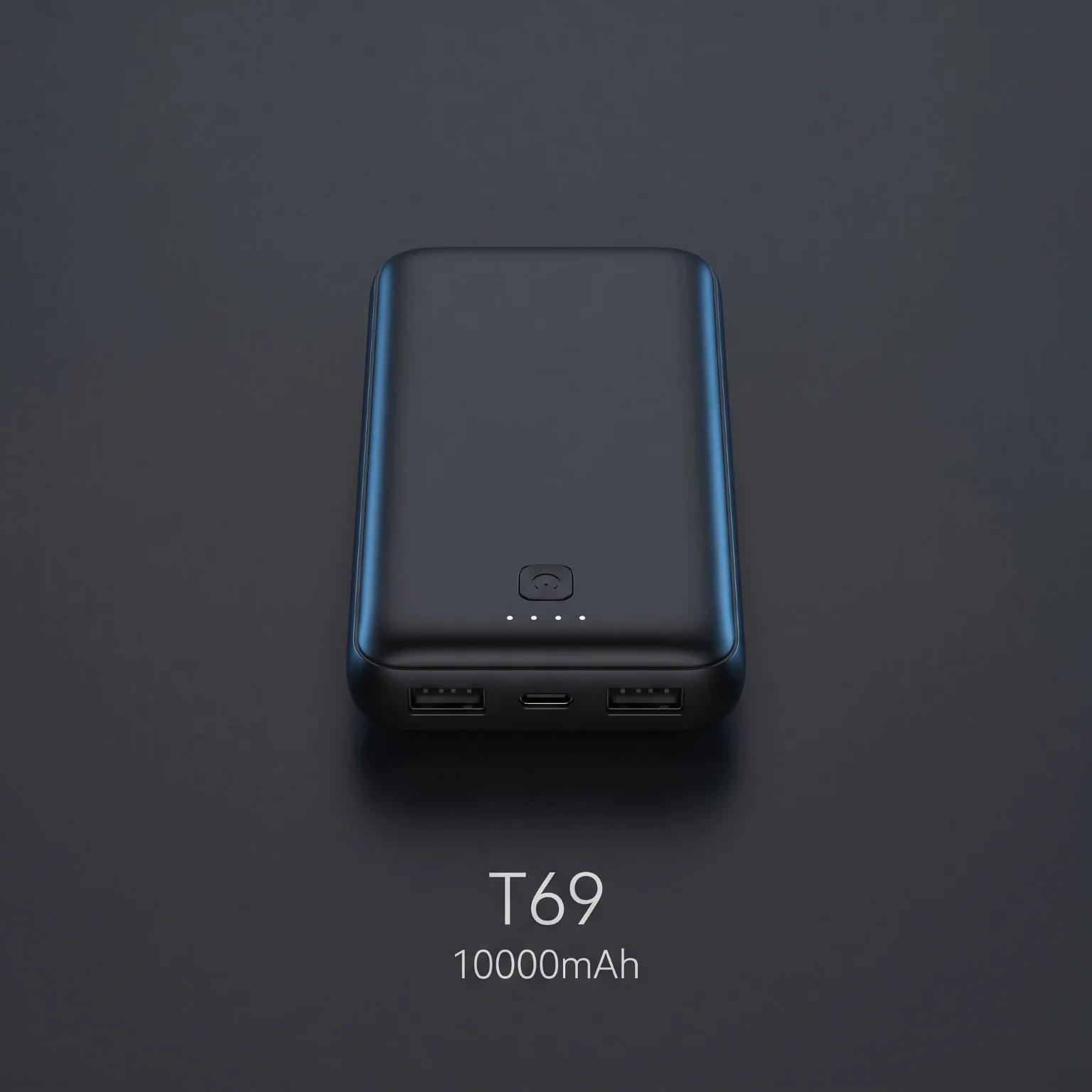 Power Bank 10000mAh Black Portable Charger For T69 Electric Heating Clothes 5V 2A Input Output Built in Protection Circuit PC ABS Shell Universal External Battery Pack Compatible With Smartphones Tablets Outdoor Travel Emergency Power Supply