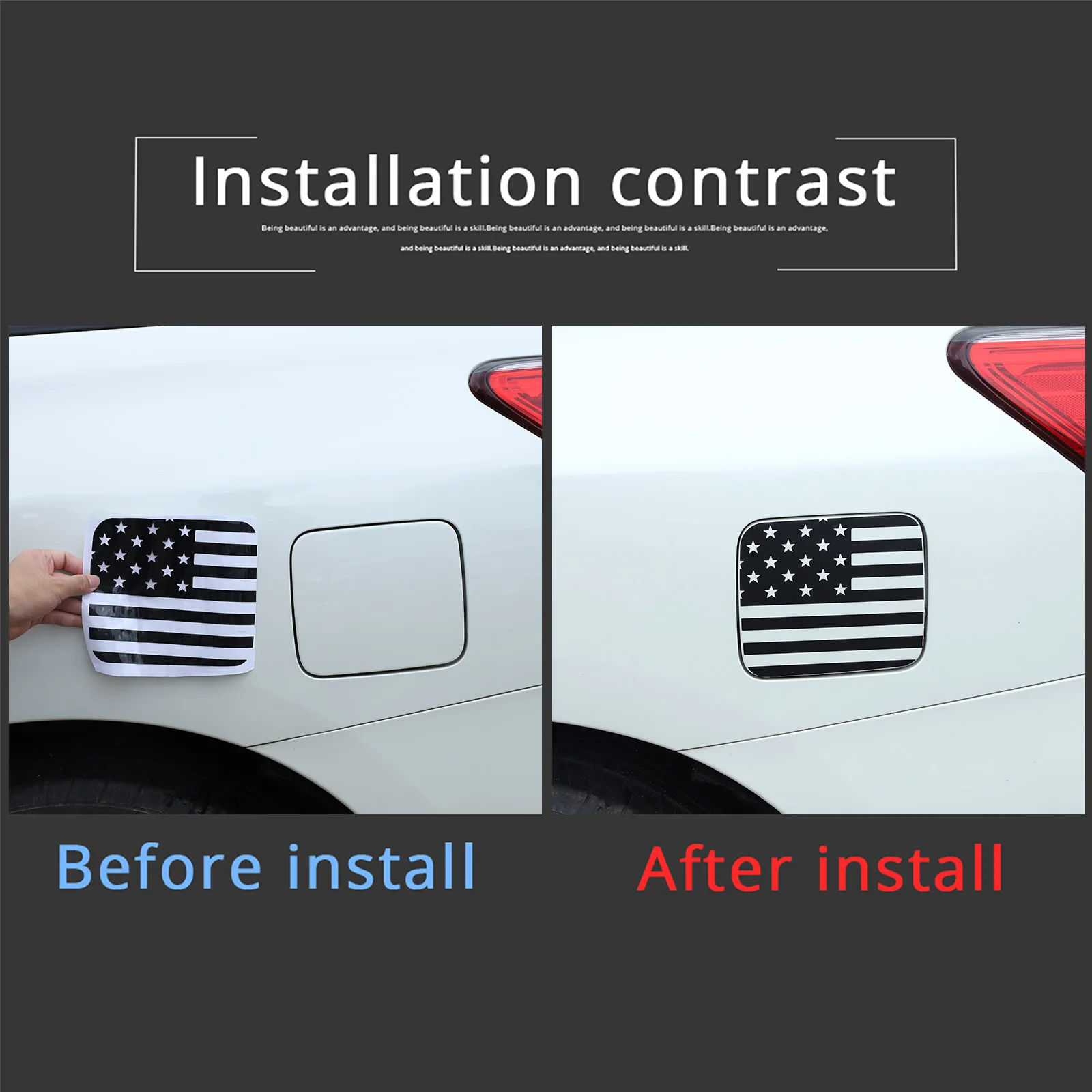 For Nissan Pathfinder 2013-2018 PVC Black Car Fuel Tank Cap National Flag Style Trim Sticker Car Decoration Stickers