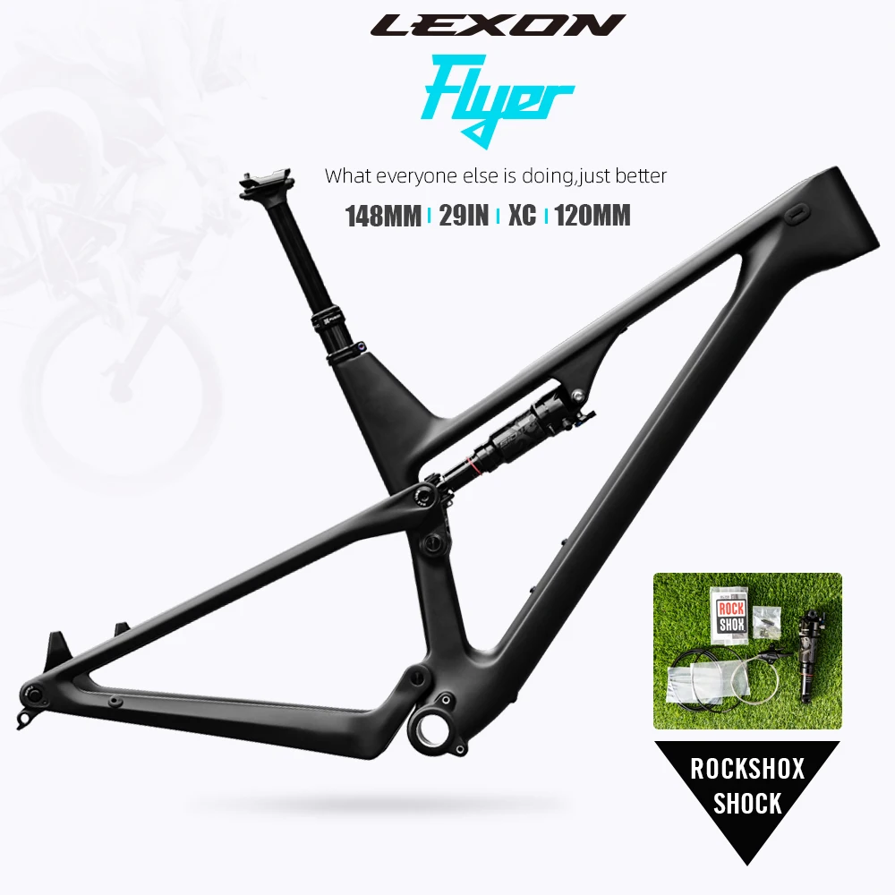 2024 Lexon 29er Carbon Full Suspension MTB Frame Mountain Bicycle Toray  Frame 29er Carbon Frameset 15 17 19 21 Inch Bike Parts