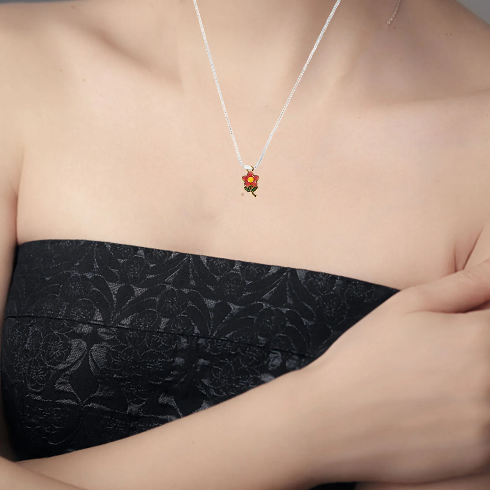 

2pcs Enamel Flower Charms: Floral Pendants For Diy Jewelry Making, Lightweight Stainless Steel Craft Supplies Necklace Bracelet