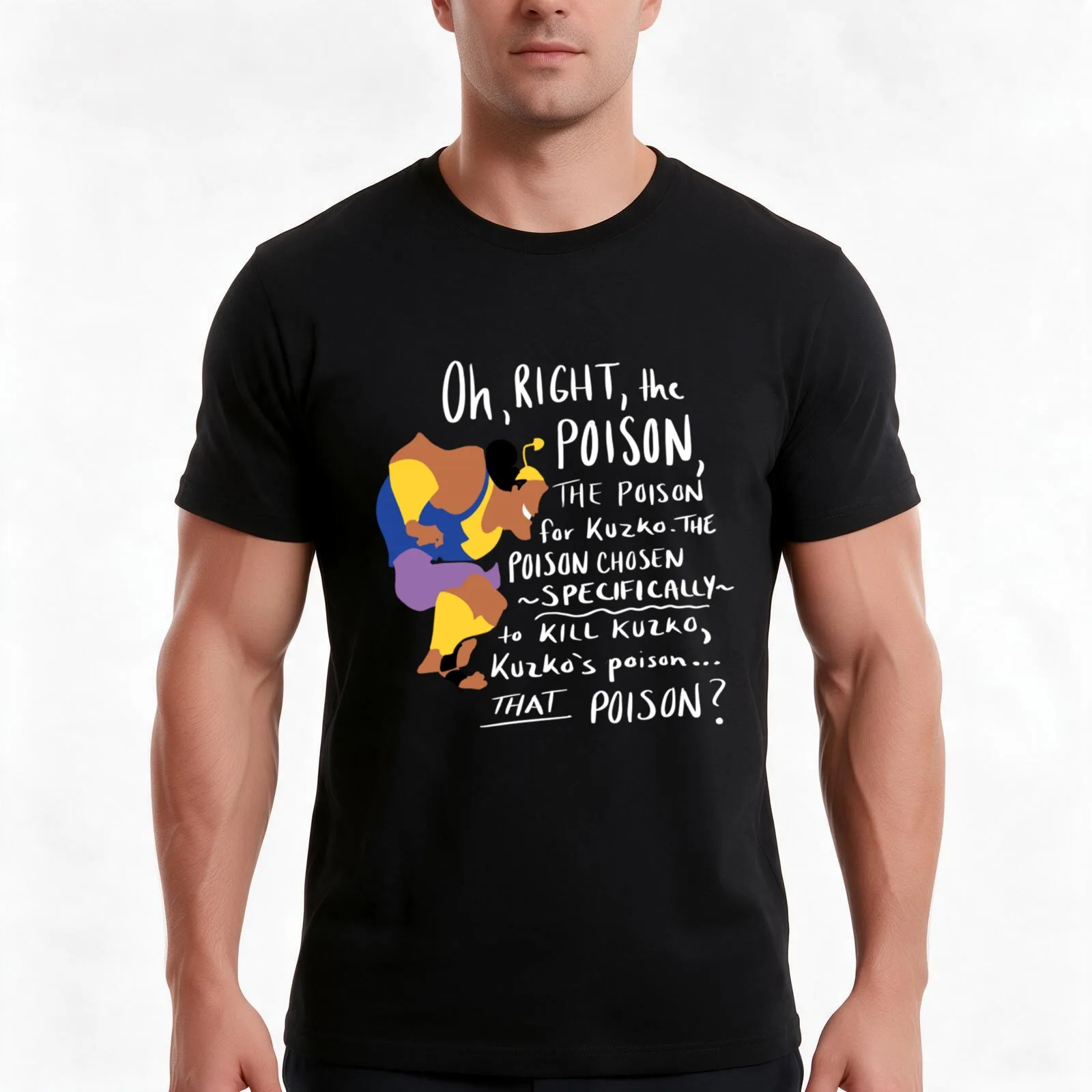 Emperors New Groove T-Shirt, Summer Casual Cotton Tee, Oversized Streetwear Tops, Vintage Graphic Print, Loose Fit Short Sleeve
