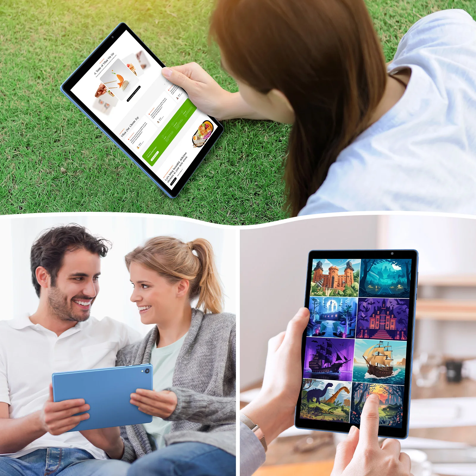 Latest Android 14 Tablet, 10-inch Tablet, Quad-core Processor, 5G WiFi, 4GB ROM + 32GB RAM, 1280*800 Resolution, 6000mAh Battery