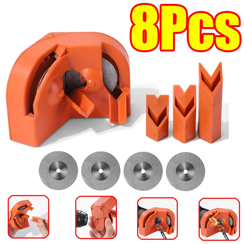 1-12Pcs Electric Drill Bit Sharpener Professional Impact Sharpener Drill Bit Grinding Tools for Drill Bit/Milling Cutter/Scissor