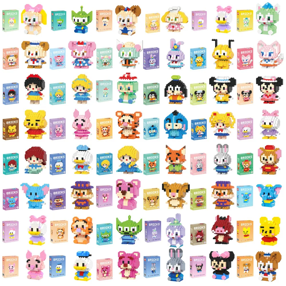 

Disney Anime Princess Building Blocks LinaBell Winnie Piglet Figures Blocks Toys Bricks Assemble Toys Kids Gifts