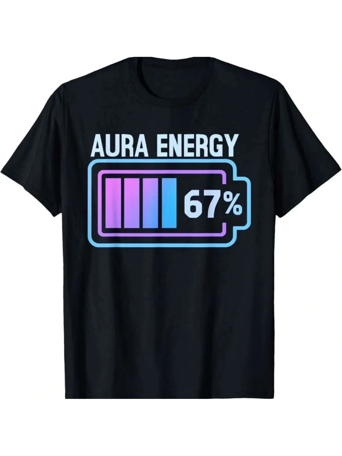 Funny Gen Alpha Meme Aura Energy 67 Graphic Men's T Shirt Cotton Women Streetwear Loose Oversized Tee Summer Spring O-Neck top