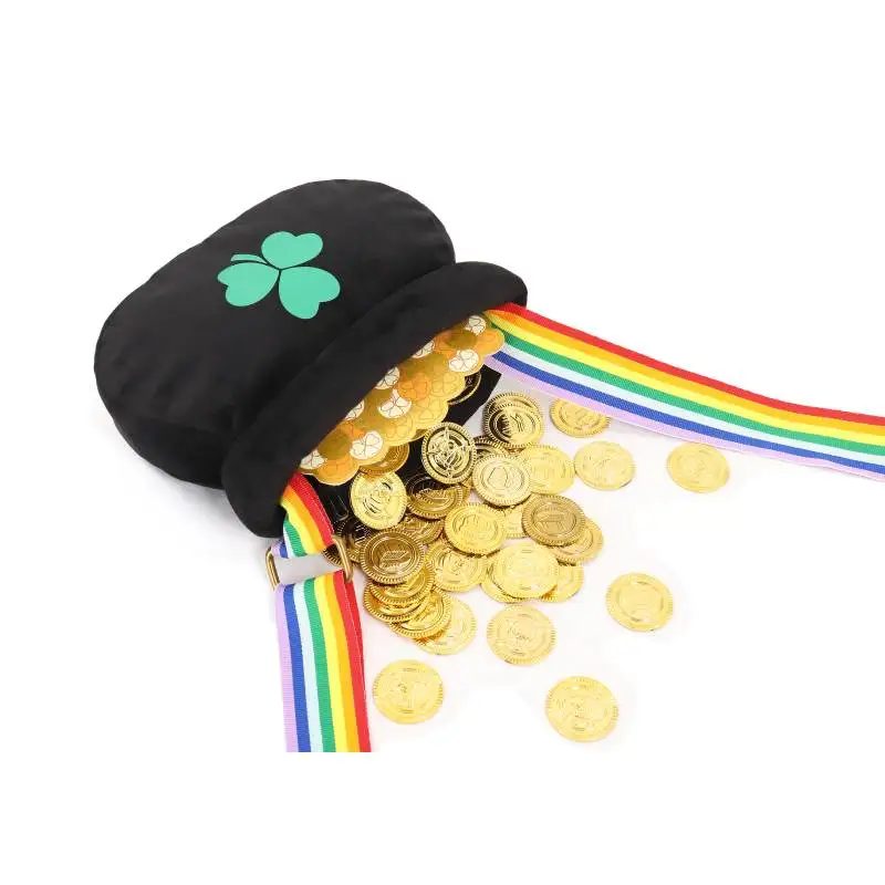 Wenam trevos saco arco-íris alça de ombro moedas trevo verde crossbody saco festival traje acessórios bolsa de ombro feminina