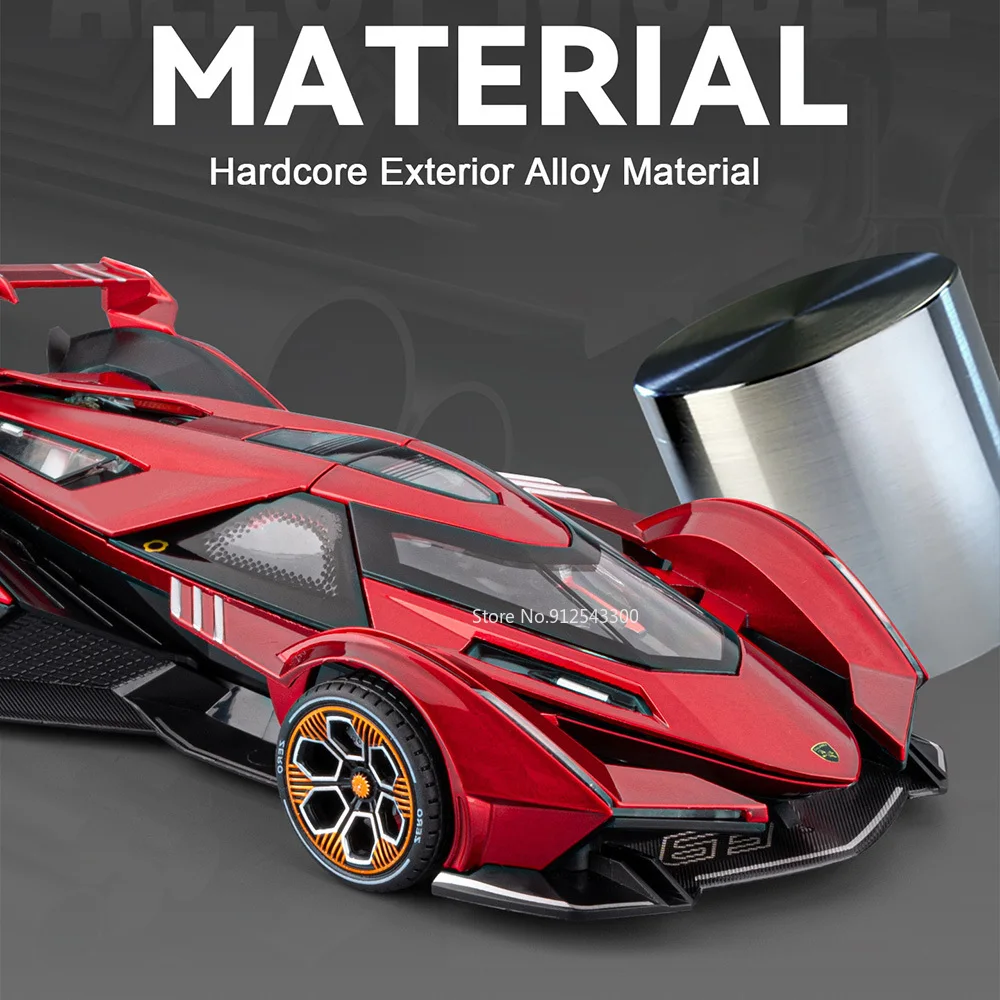 مقياس 1:24 V12 Countach LPI800-4 أبواب دييكاست مصنوعة من خليط معدني مفتوحة ضوء الصوت التراجع نماذج سيارات السباق مجموعة حلية للأولاد
