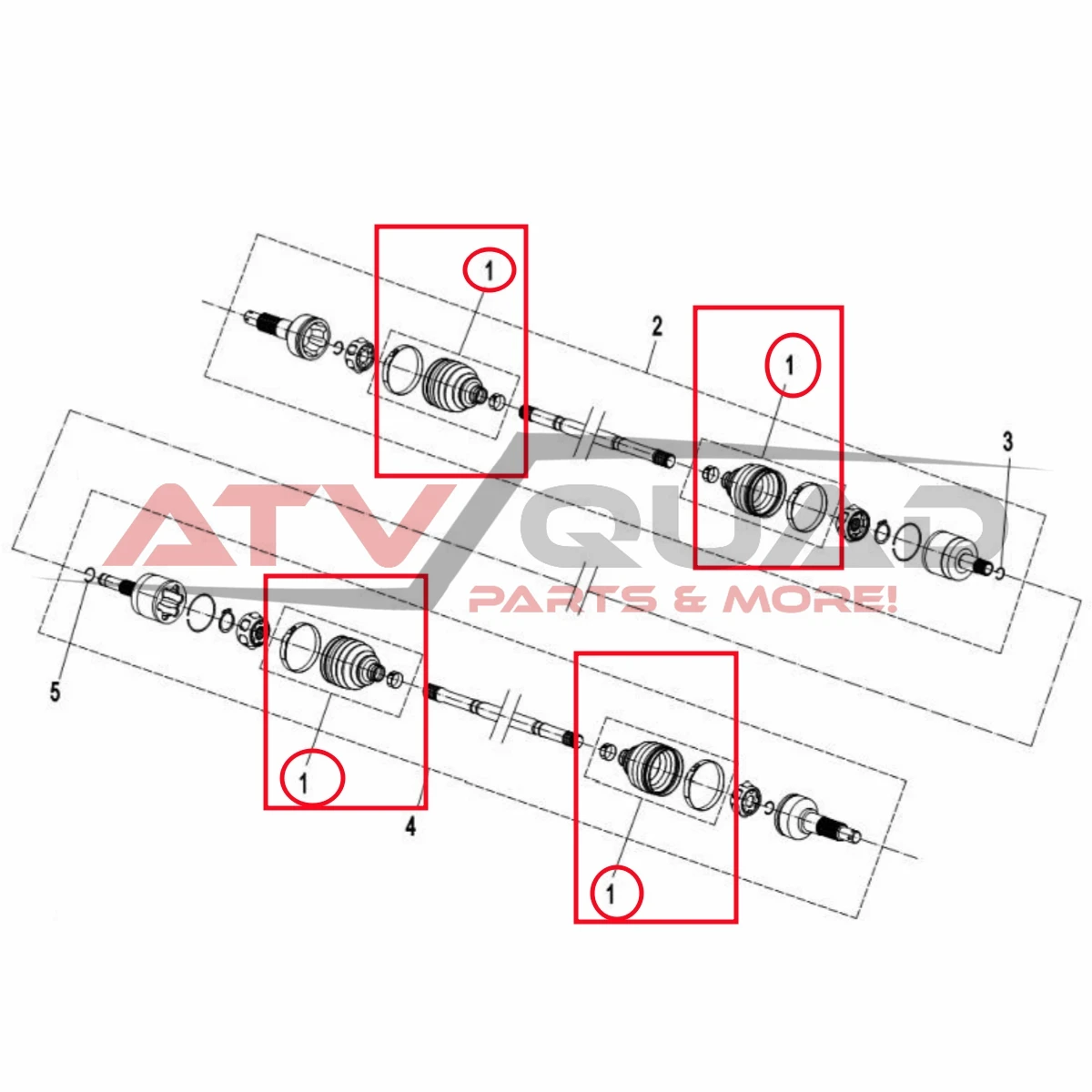 CV Shaft Dust Boot for CFmoto 400 450 500S 520 550 600 Touring 625 800 X8 U8 800 Trail Z8 800EX 800XC 850 950 1000 9GQ0-280150