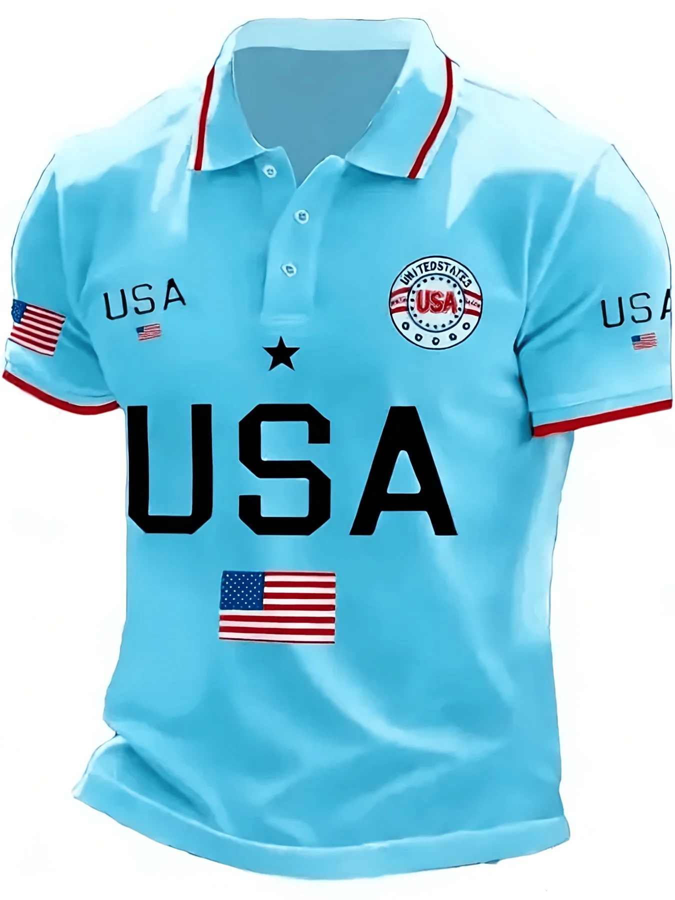 Men's USA Patriotic Polo Shirt 3D Print Big USA Letter USA Flag Short Sleeve Casual Athletic Top 2026