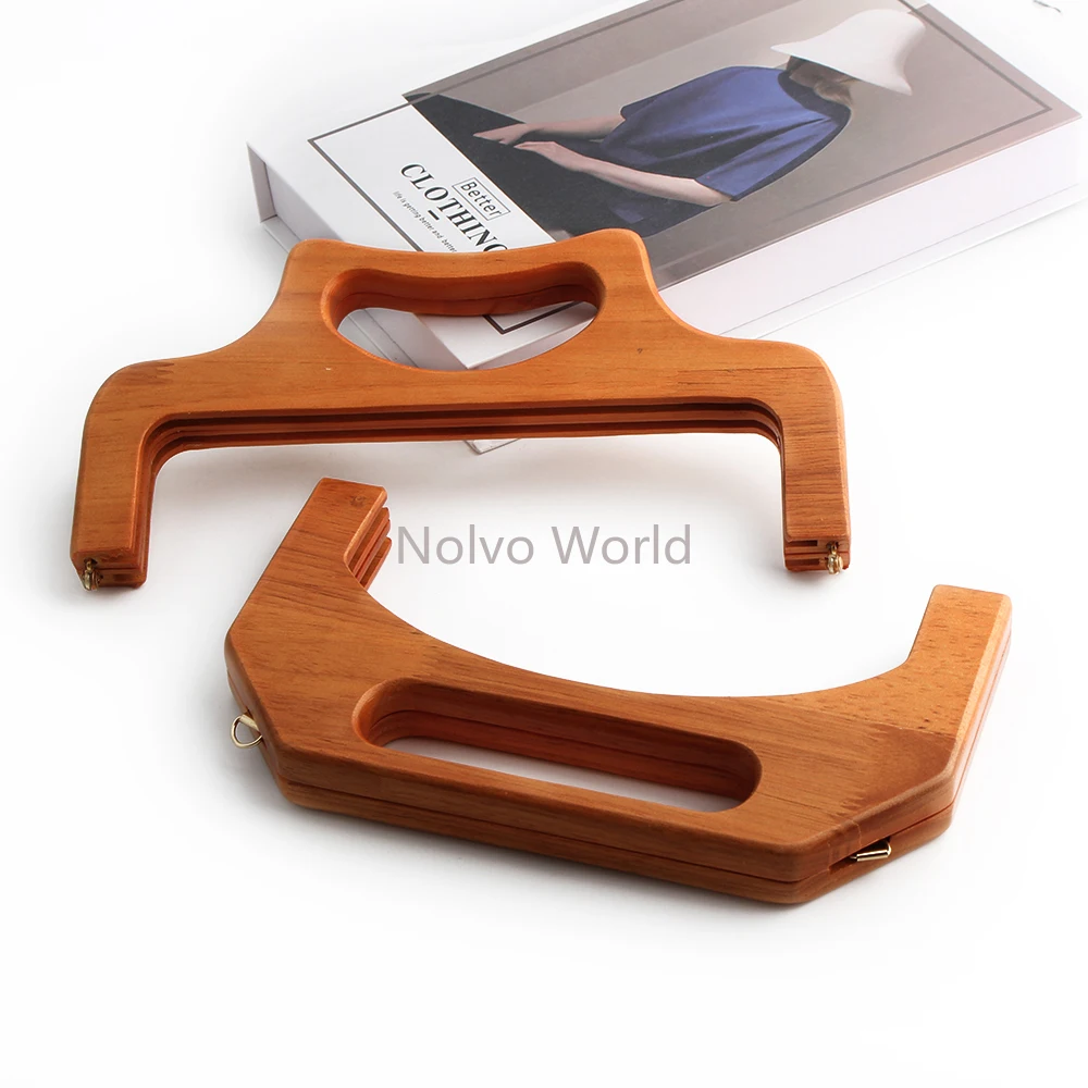 23x13cm/25x13cm Camel Kiss Clasp Wooden Purse Frame Screws For Making Woven-Bag Replace Shopping Tote Wood Handles Accessories