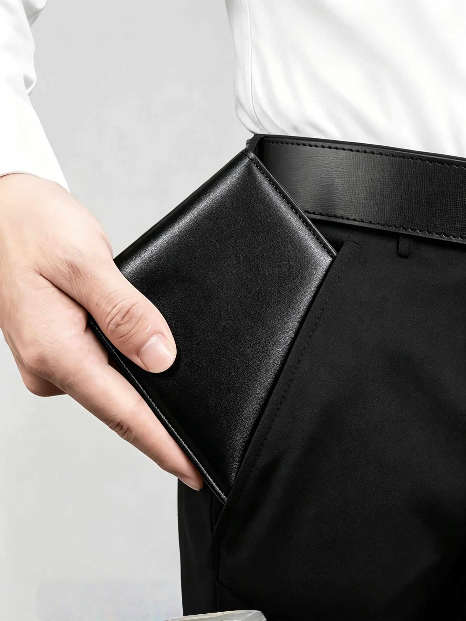 Slim RFID Blocking Men's Wallet with Multiple Card Slots & ID Window, Money Clip for Free, Large Capacity Card Holder for Men