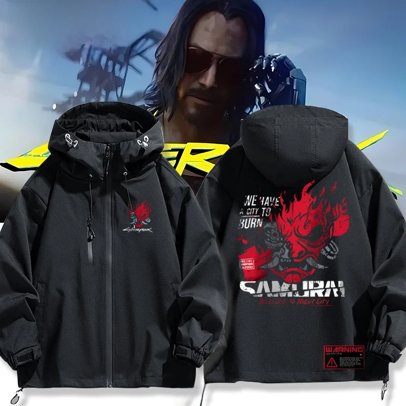 

2077 Johnny Silverhand Jaet Men's Band Coat Autumn Winter Outerwear Loose Fit Polyester Nylon Cosite Fiber