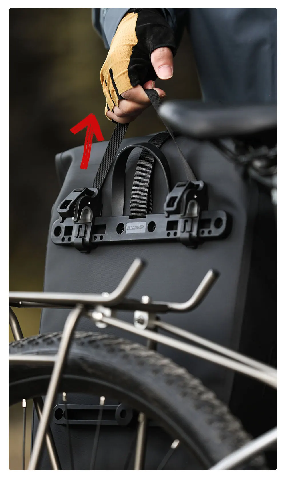 Rhinowalk Fahrradtasche, Schnellverschluss, wasserdicht, Fahrradträger, Seitentasche, Gepäcktasche für Rennrad, MTB, Touren und Klappfahrrad – Detail 9