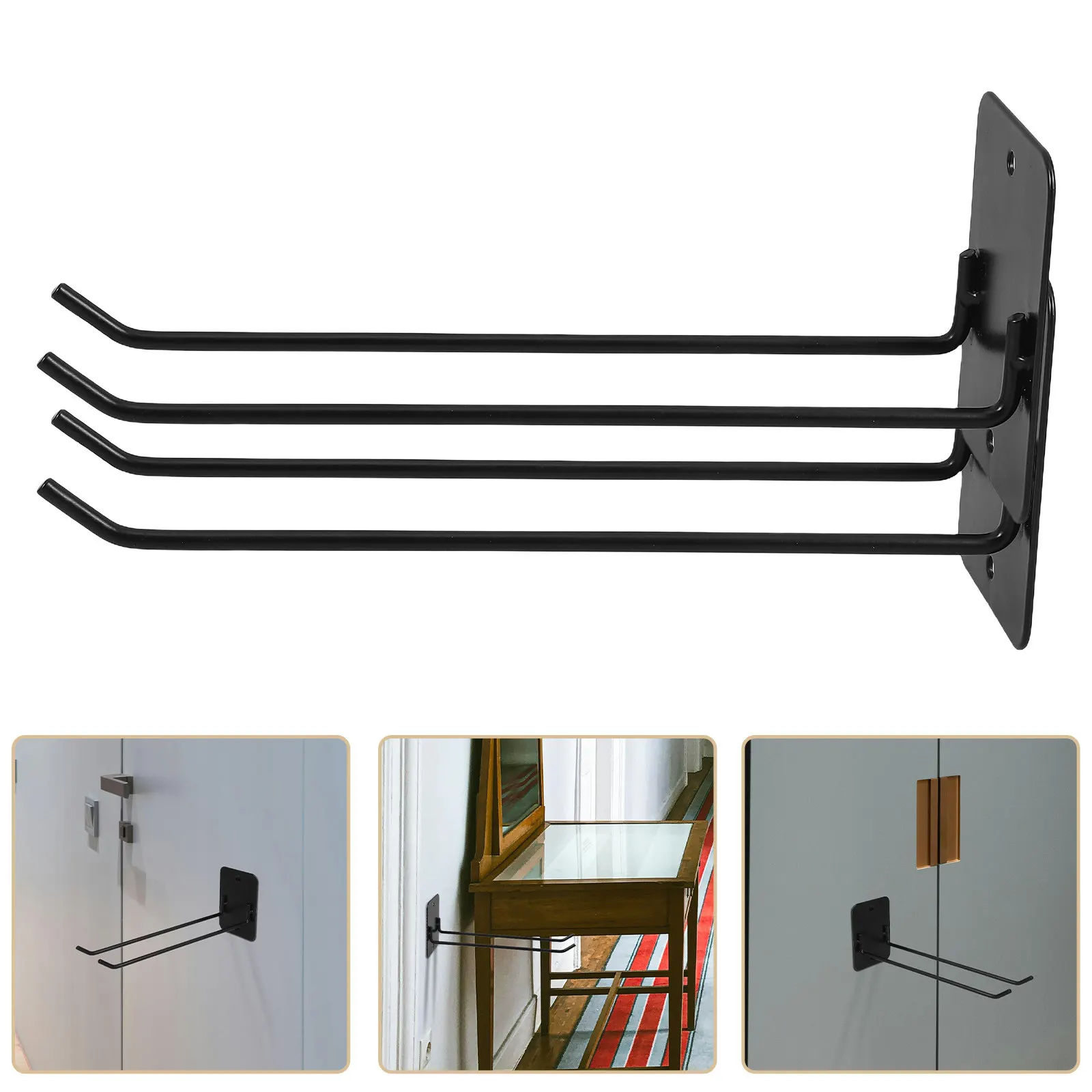 2Pcs Wall Mount Metal Storage Organizer Robust Tool Rack for Garage Kitchen Bathroom Broom Mop Shovel Spade Hanging System