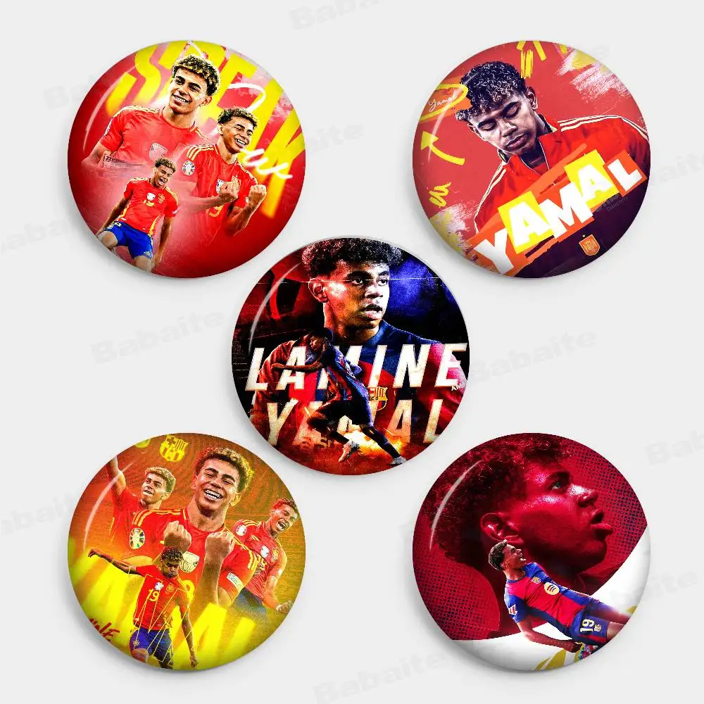 Popular Football Stars L-Lamine Y-Yamal 32/44/58MM Customizable Button Pins Creative Badge Jewelry Decor Gifts for Friends