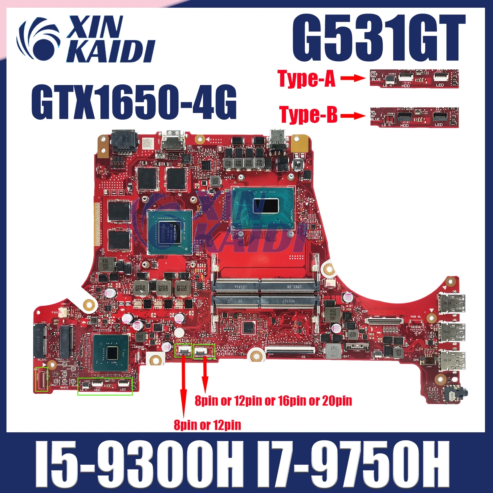 

G531GT Laptop Motherboard For ASUS ROG G531GT G531G G731GT FX531GT Mainboard W/I5-9300H I7-9750H CPU GTX1650-4G 100% Fully Test