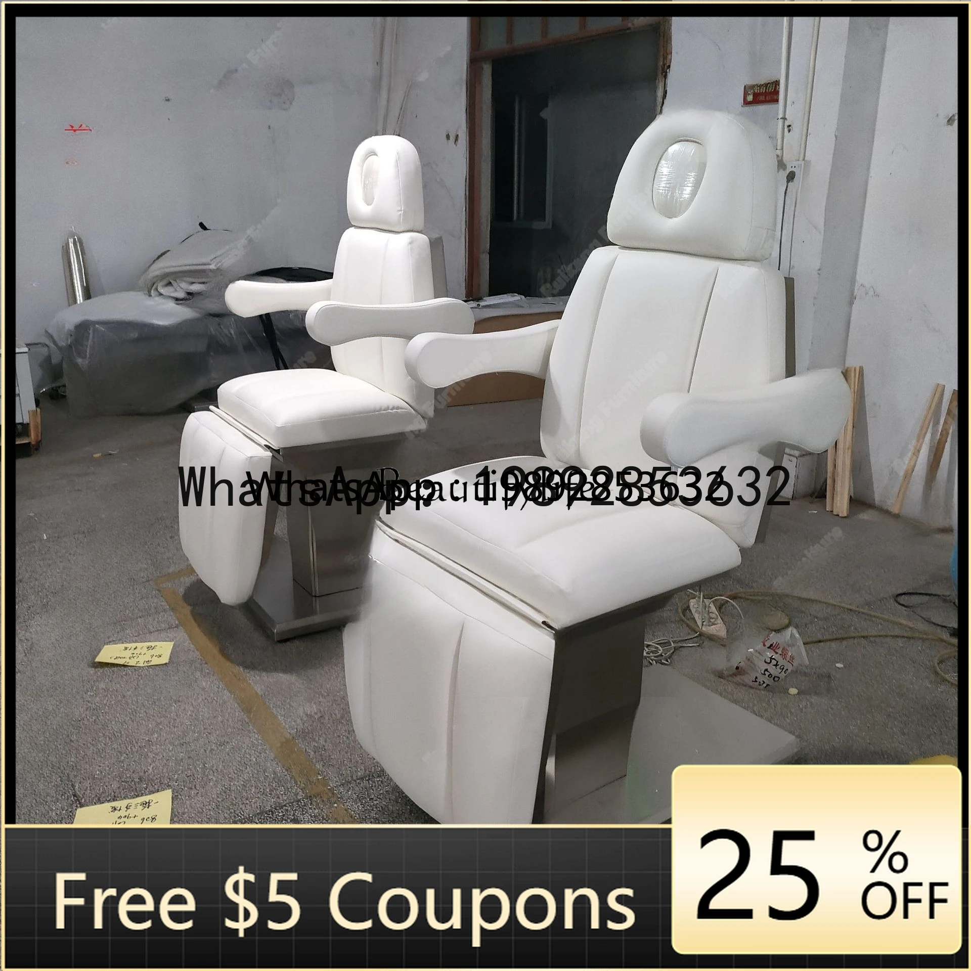 

Электрическая косметическая кровать с золотым основанием, складная подъемная кровать для экзаменации