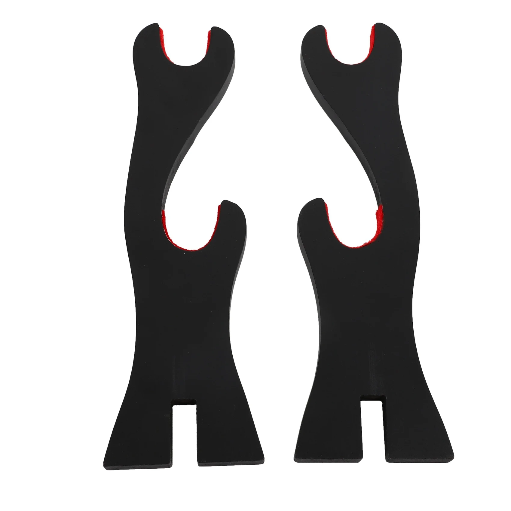 AFOURT-2X 2 Tier Katana Samurai Sword Holder Black Bracket Hanger Red Cotton Display Stand
