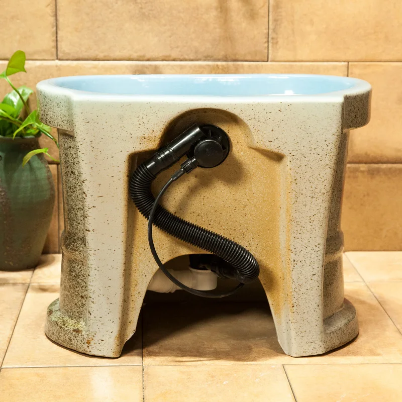 Fregona de cerámica para piscina, lavabo de baño, control doméstico, balcón, Doble accionamiento, drenaje automático