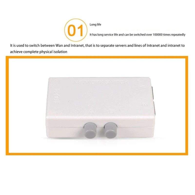 RISE-Mini 2 Port RJ45 RJ-45 Network Switch Ethernet Network Box Switcher Dual 2 Way Port Manual Sharing Switch Adapter HUB