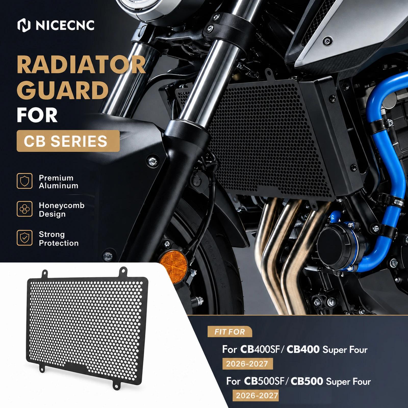 Cb400 Radiator Cover Motorcycle Radiator Guard Set Protector Guard Cover Oil Cooler Cover ...