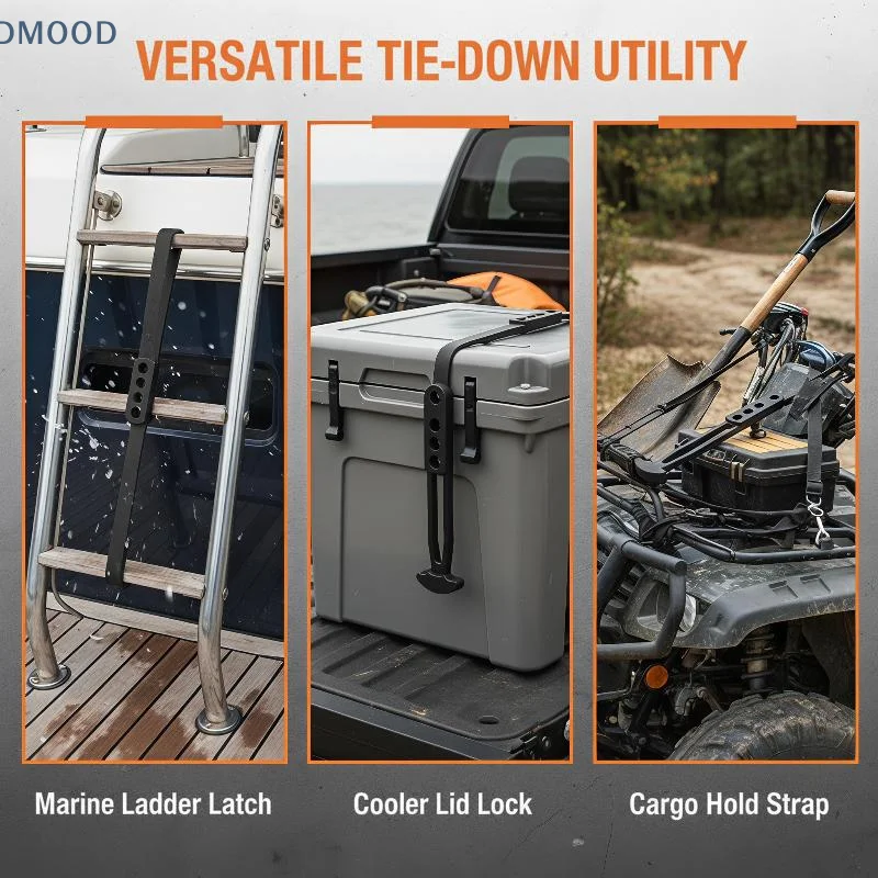 【CR】Marine Boat Telescoping Ladder Fixed Lock Belt Adjustable Non-slip Rubber Boarding Ladder Strap for Yacht Docking