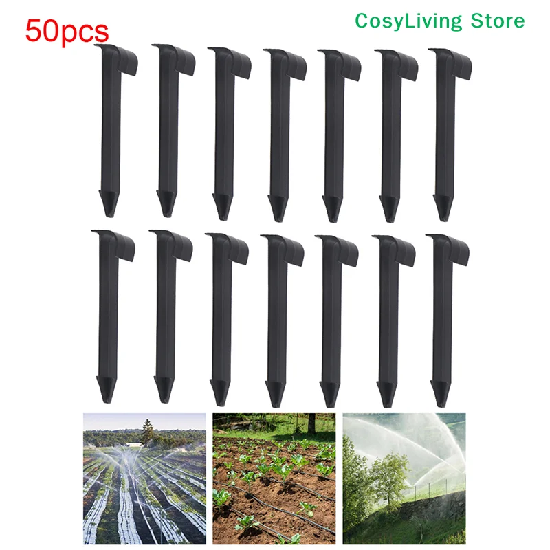 [CL]50Pcs DN16 C-Type Ground Stakes Garden Lawn Mower Peg For PE Pipe Drip Irrigation Hose Tube Holder Ground Stakes[CL]