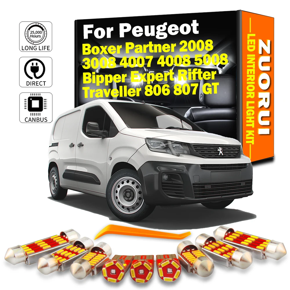 Per Peugeot Partner Boxer 2008 3008 4007 4008 5008 Expert Bipper Rifter Viaggiatore 806 807 GT LED Kit luce cupola per bagagliaio interno