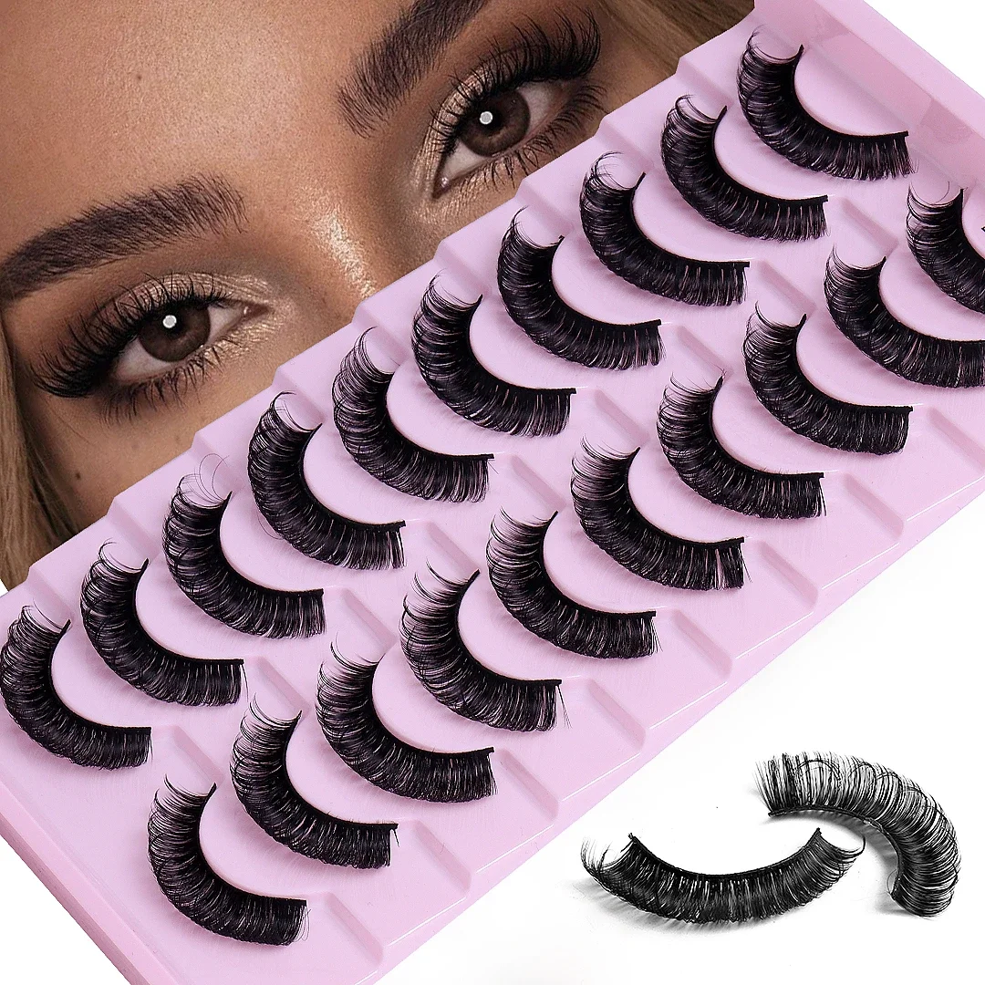 رموش اصطناعية ، رموش شريطية روسية ، عيون ذات bich ، 10 أزواج #1