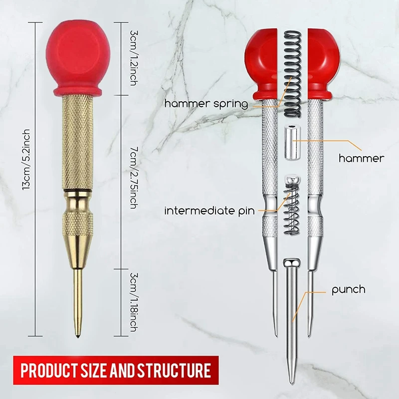 자동 중앙 구멍 펀칭 고정자 세트, 금속 목재 플라스틱 유리-적색 용수철 펀칭 프레스 도구, 5 개