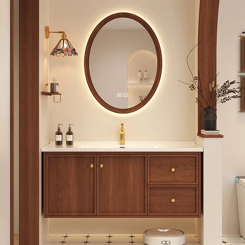 medieval luxury bathroom cabinet multi-functional practical moisture-proof Bathroom sink with mirror set baño Toilet furniture