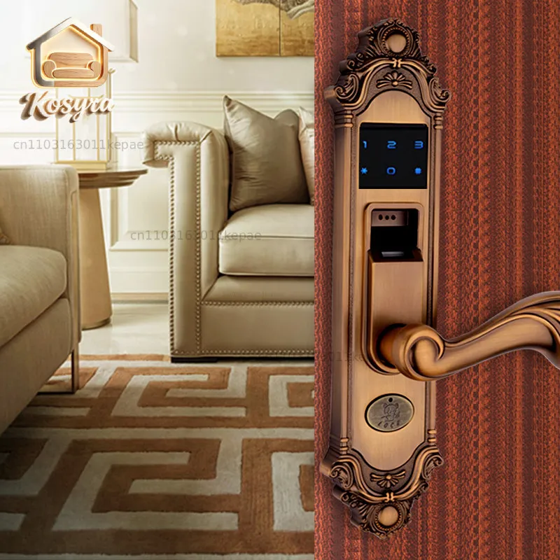 Fingerprint Lock Wooden Door Home Bedroom Office Password Lock Smart Lock European Door