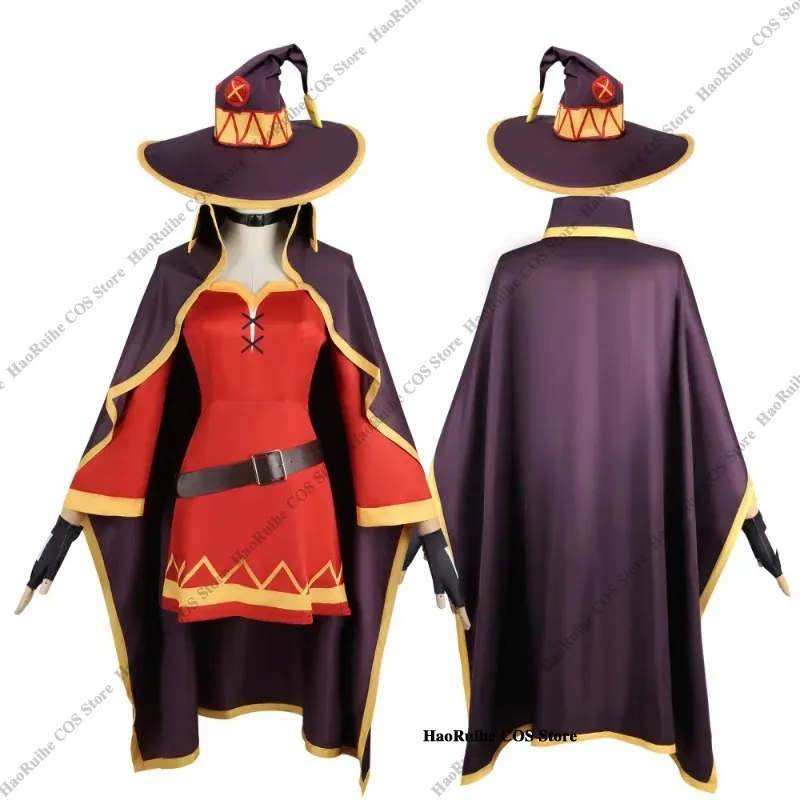 Megumin Cosplay Kostuum Vrouwen Tovenares Jurk Hoed KonoSuba Gods Zegen op Deze Prachtige Wereld Cosplay Pruik Halloween Kostuums