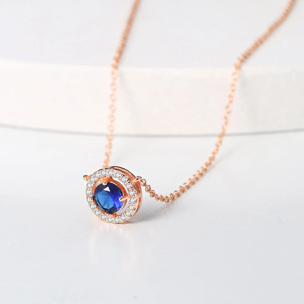 ZHOUYANG wisiorki naszyjnik dla kobiet Retro niebieski cyrkon różowe złoto kolor Choker Chain niezwykłe wesele panna młoda hurtownia biżuterii N149